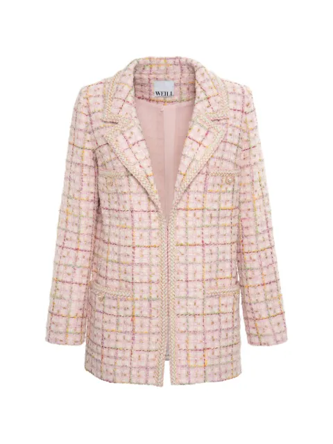 WEILL PARIS tweed braided-trim blazer Pink 141007