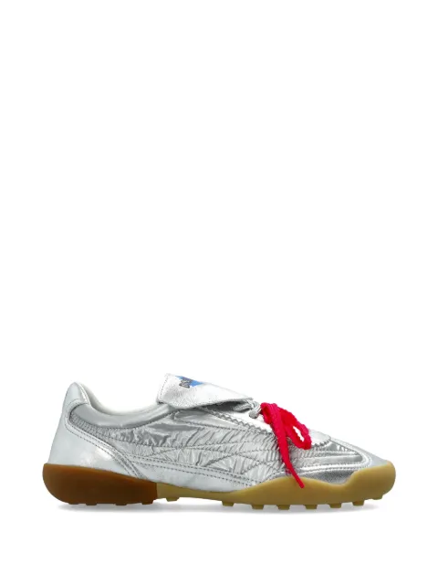 DSQUARED2 ruched leather sneakers Silver SNW032550108707