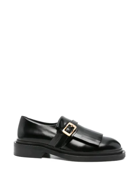 ADRIANNA FERETTI fringed buckle shoes Black 601425203