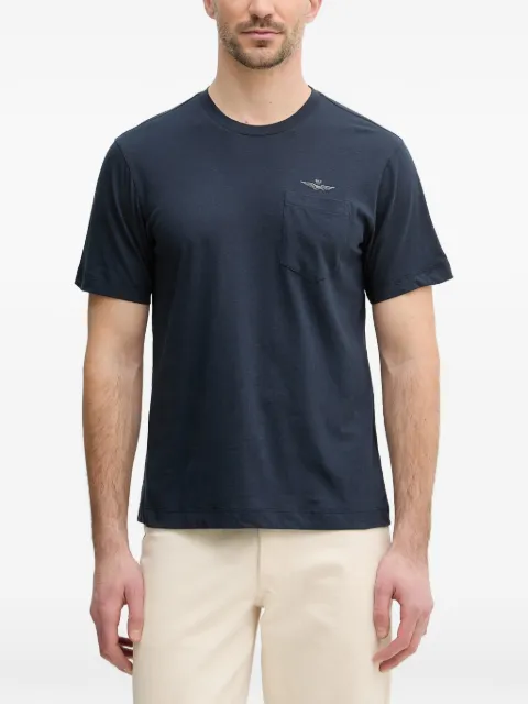 Aeronautica Militare logo-embroidered chest-pocket T-shirt Blue TS2510UJ00720