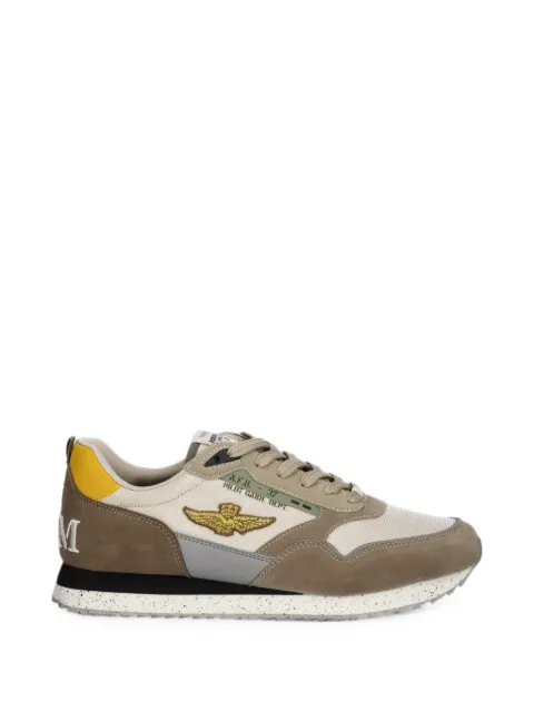 Aeronautica Militare logo-embroidered sneakers Brown SC0288UCT03545