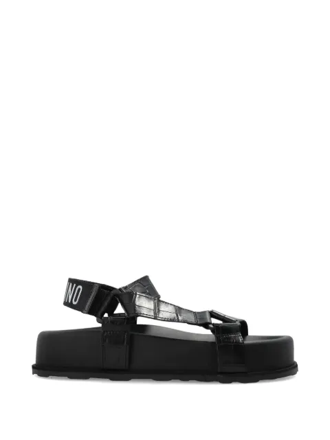 Moschino crocodile-embossed sandals Black MA16254I1OMN0