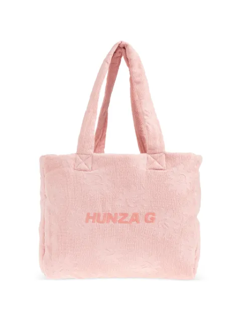 Hunza G Sunny towelling tote beach bag Pink BEACHBAGSUNNYTOWELING