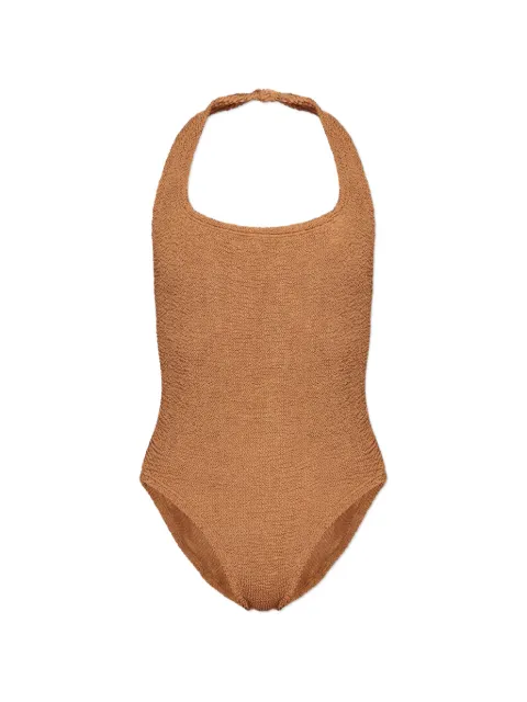 Hunza G Sandy metallic crinkle swimsuit Neutrals SANDYSWIMAMETALLICCRINKLE