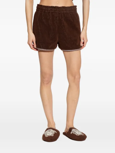 Versace Home towelling trim shorts Brown 10242181A17767