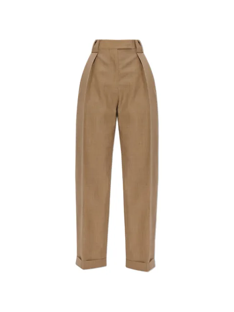 Versace pleated cuff trousers Neutrals 10246861A17412