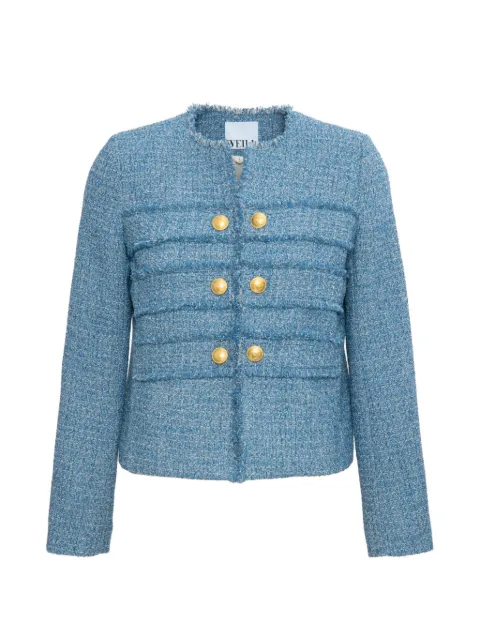 WEILL PARIS fringed tweed jacket Blue 141006