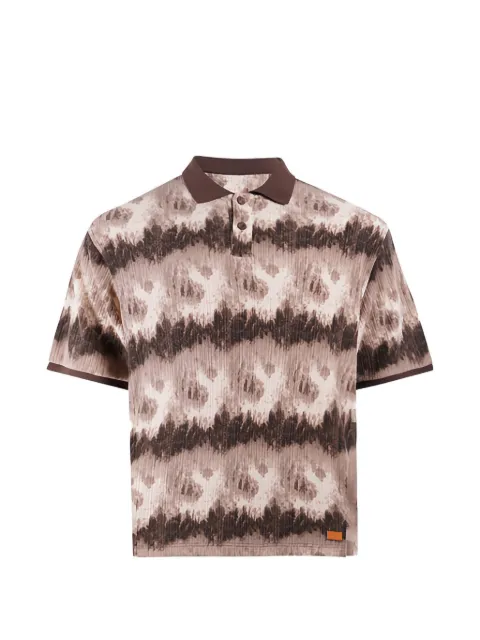 Maison hideout tie-dye knit polo shirt Brown CLOUDKNITPOLOSH