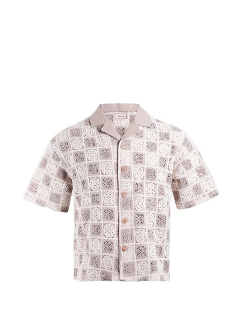 Maison hideout flower pattern crochet shirt Neutrals FLOWERBUTTONUPS