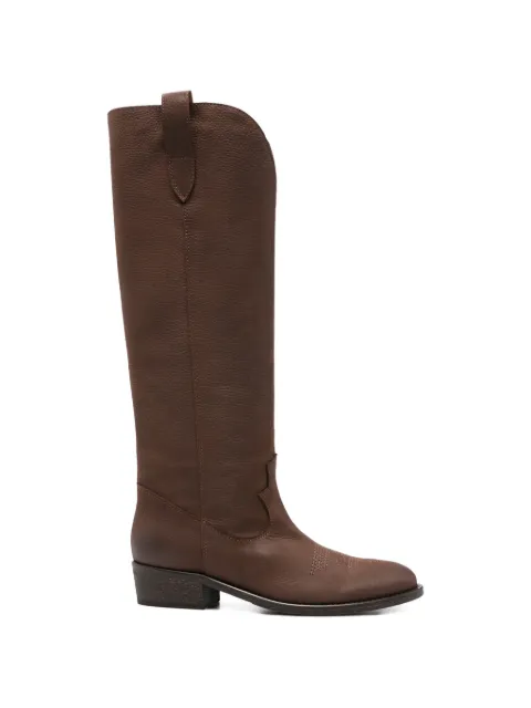 Via Roma 15 embroidered knee-length boots Brown 3514