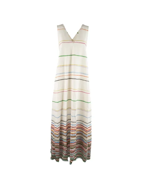 Paul Smith striped V-neck dress White W1R717DV11231