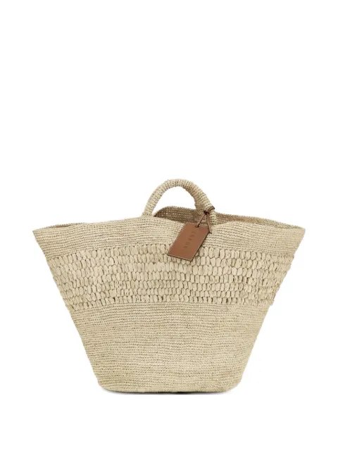Manebi Fiji raffia beach bag Neutrals V88VU