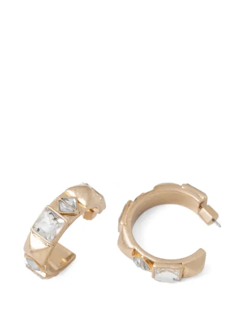 AllSaints crystal-embellished hoop earrings Gold 37514545BRS711