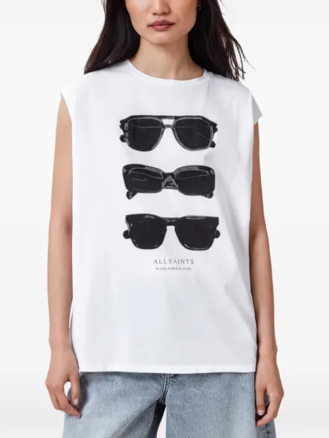 AllSaints graphic-print sleeveless top White W163JC