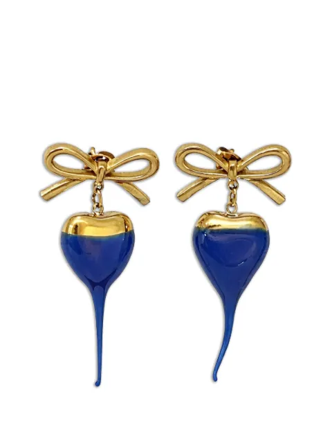 Ottolinger bow-detail heart-drop earrings Gold 12590072502