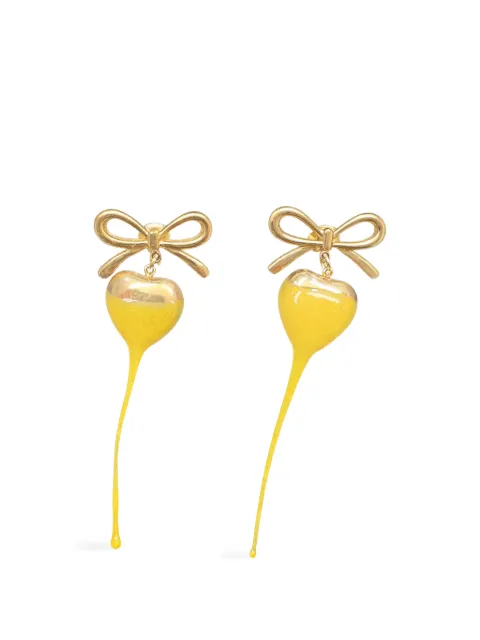 Ottolinger bow-detail heart-drop earrings Gold 12590072503