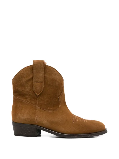 Via Roma 15 embroidered leather boots Brown 4380