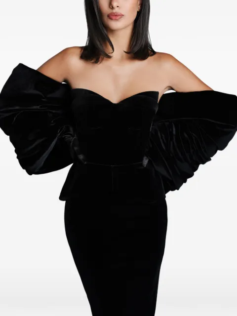 IMROSKA off-shoulder dress Black VELVET22COMPLETE