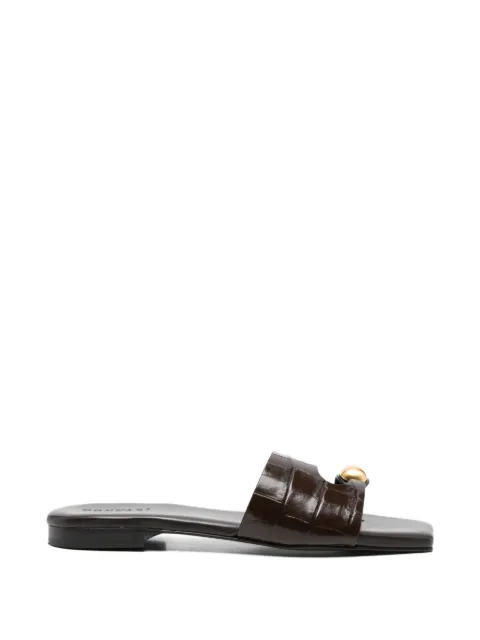 Donnarì croc-effect flat sandals Brown GD15B