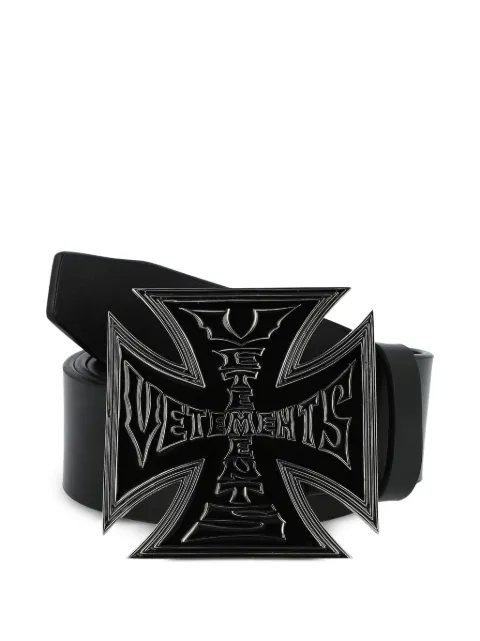 VETEMENTS cross-logo belt Black UE76BE310B