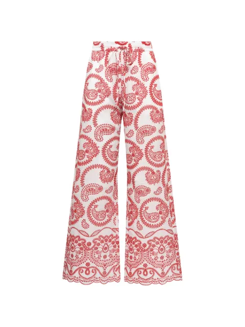 MALIPARMI embroidered paisley trousers White JH807315218B3037