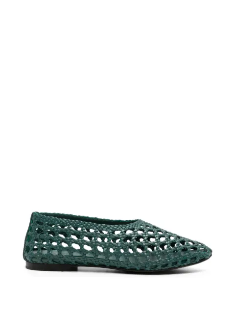 Augusta Ava woven leather flat pumps Green AVAWOVENJADEGREEN