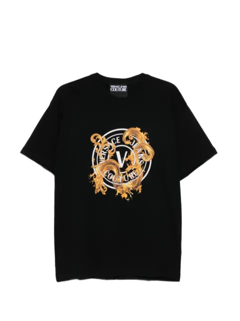 Versace Jeans Couture logo-print cotton T-shirt Black 80GAHE01CJ00E