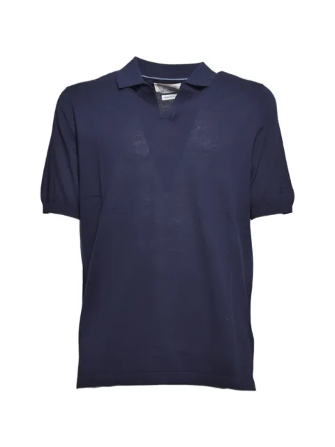 MC2 Saint Barth fine-knit V-neck T-shirt Blue SLO0001