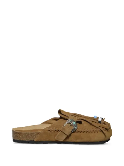 TAJI Caribe tassel buckle mules Neutrals TSS26CARROBLE