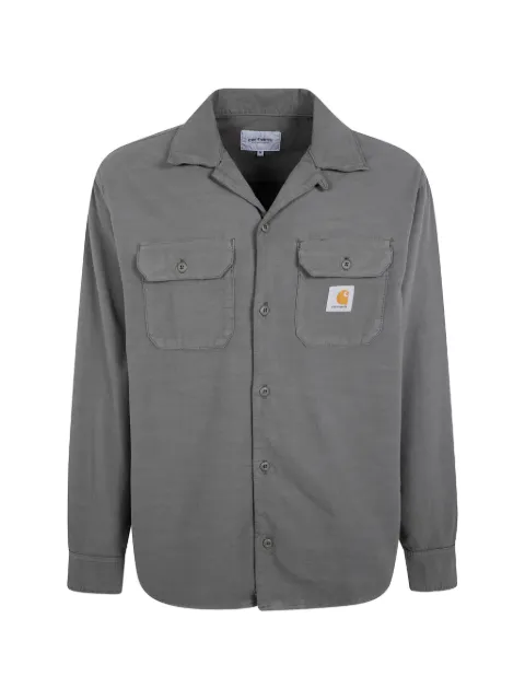Carhartt WIP Kelsey garment-dyed logo-patch shirt Grey I03650611GD
