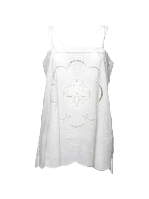 FRONT STREET 8 floral-embroidered sleeveless top White 3708200