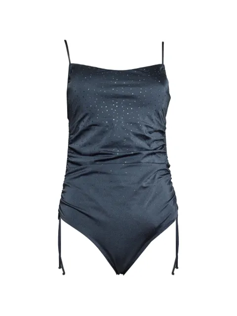 MC2 Saint Barth Eliya crystal-embellished ruched swimsuit Grey ELIY001