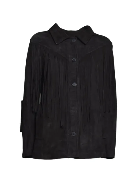blusotto fringed letaher jacket Black P832