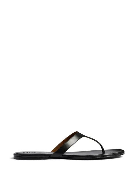 KHAITE round toe flat sandals Black F31071028200