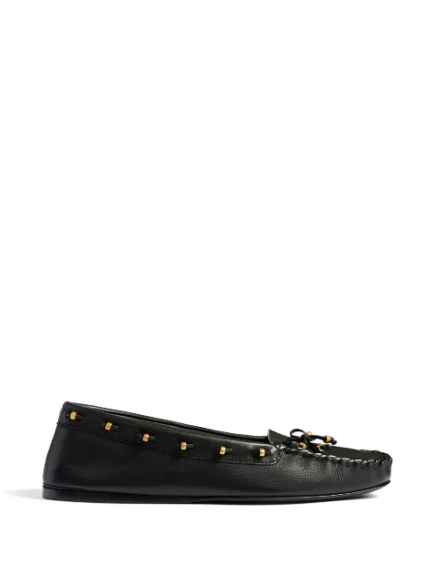 KHAITE flat leather loafers Black F4062966200