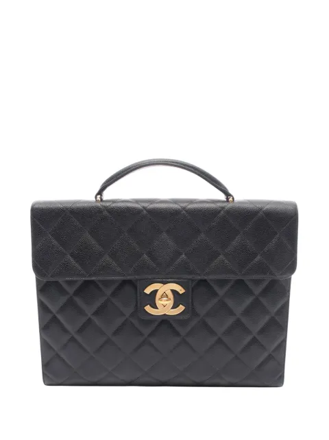 CHANEL Pre-Owned 1991-1994 Quilted Caviar Flap business bag Black JTNAOLCH8D11HOUG