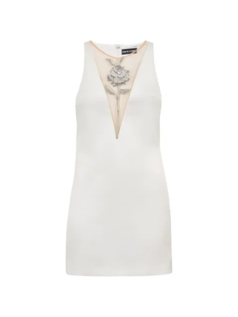 David Koma crystal-rose mini dress White RE26DK94D