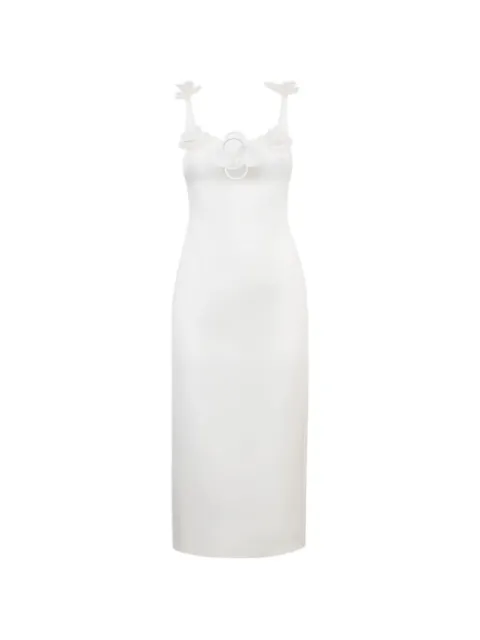 David Koma flower-embellishment midi dress White RE26DK31D