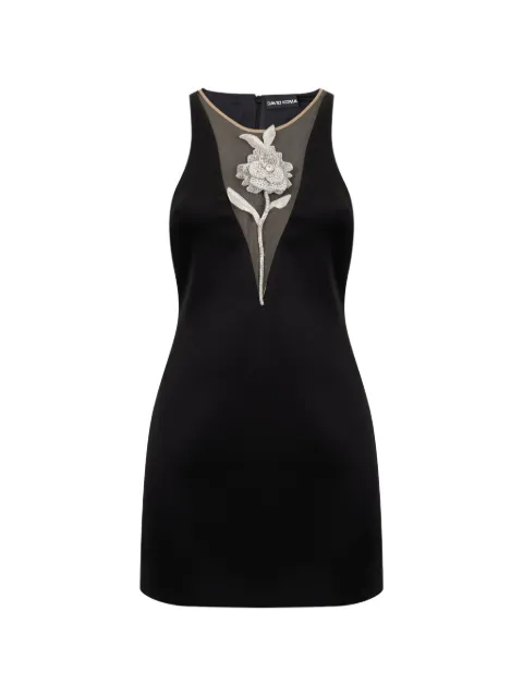 David Koma crystal-rose mini dress Black RE26DK94D
