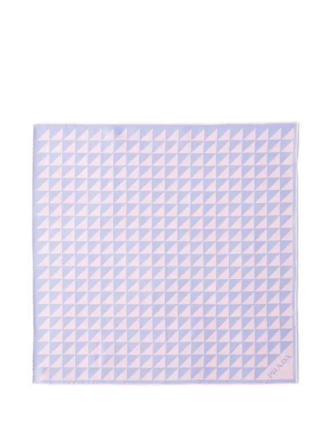 Prada printed silk twill scarf 55x55 Pink 1FF0042DTP