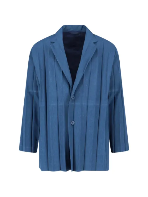 Issey Miyake ribbed blazer Blue HP66FD175