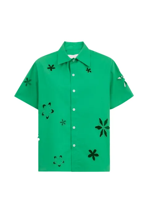 Mira Mikati cut-out flower shirt Green SHT016A