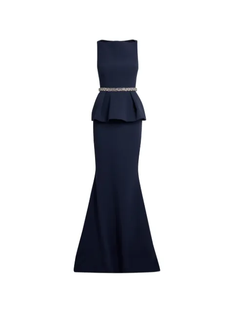 Safiyaa Carter crystal-embellished peplum gown Blue DL14071BE681E216