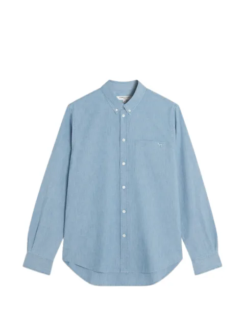 Maison Kitsuné pocket embroidered shirt Blue QM00412WC5006