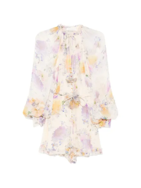 ZIMMERMANN Luna ruffle playsuit Neutrals 8154YS261