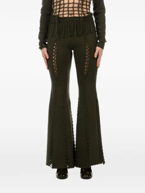 Isa Boulder boot-cut trousers Green WPN02