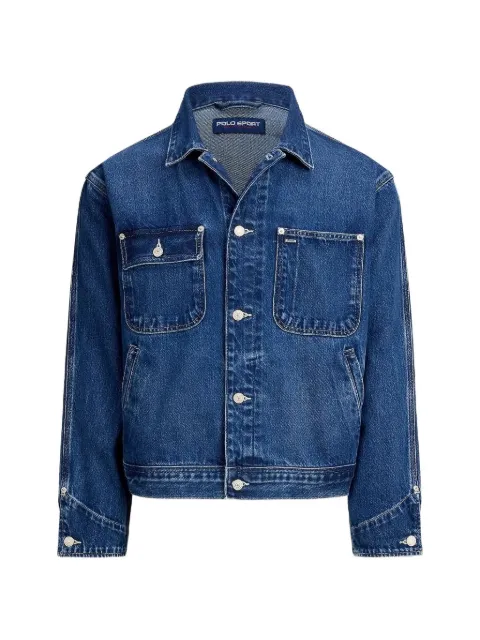 Polo Ralph Lauren limited-edition flag-artwork patch-pocket denim jacket Blue 710P08176001