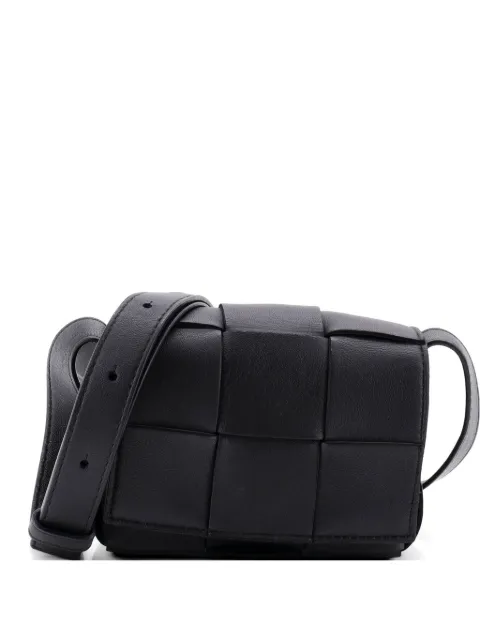 Bottega Veneta Pre-Owned Cassette Maxi Intrecciato Leather Candy crossbody bag Black 4L178PTHFC8104KS