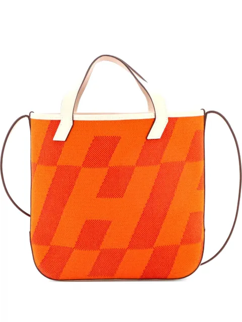 Hermès Pre-Owned Cabas H en Biais Tote Canvas with Leather 27 shoulder bag Neutrals 394NTMXR32FHNVF7