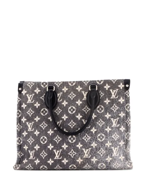 Louis Vuitton Pre-Owned OnTheGo Tote Monogram Jacquard Denim MM shoulder bag Black IFLOUS2VKD6UMDVG